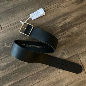Amsterdam Heritage Black Leather Belt